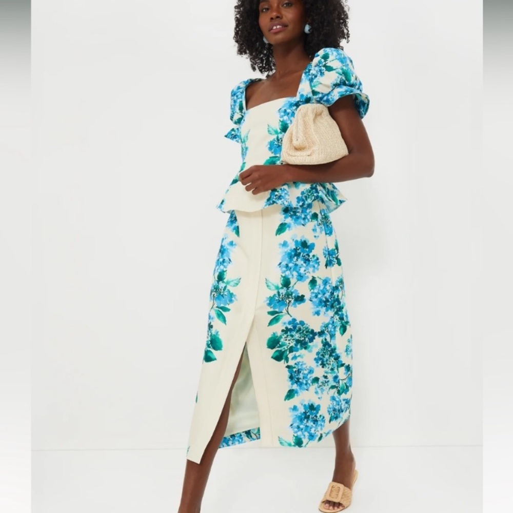 Tuckernuck Blue Floral Midi Skirt